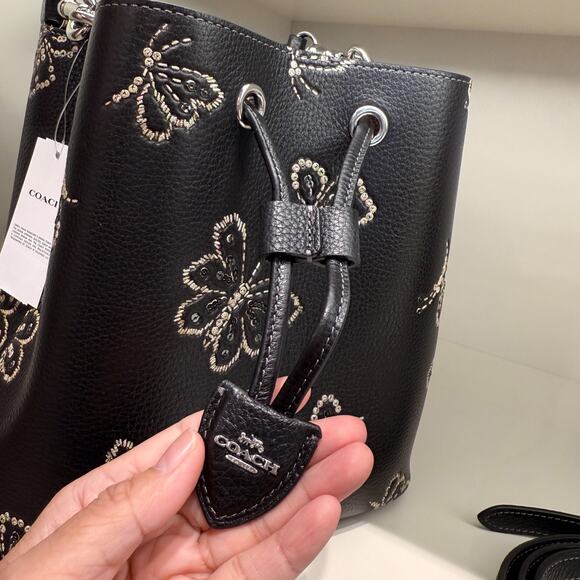 Coach Rowan Bucket Bag With Butterfly Print CCK89 Black - Picture 7 of 9